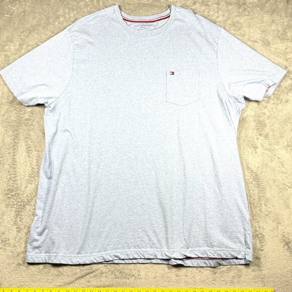 Tommy Hilfiger Light Blue T-Shirt Men’s 4XLT Jersey Knit Cotton Logo Tee - Picture 1 of 8
